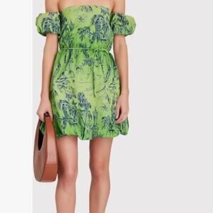 STAUD Green and Blue Mini Dress